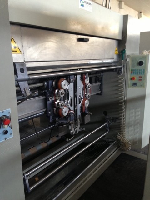 Ferraro, C2E FV, 1997, Polishing Calender Machine, for Tubular Knitting Fabrics, Steam Heated, Pneumatic Pressure