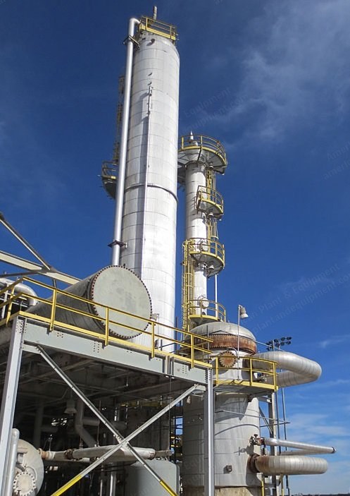 Confab, Dehydration Column, 1985, 43500 Gallons, 10' Diameter x 88' Seam to Seam, 55 Trays