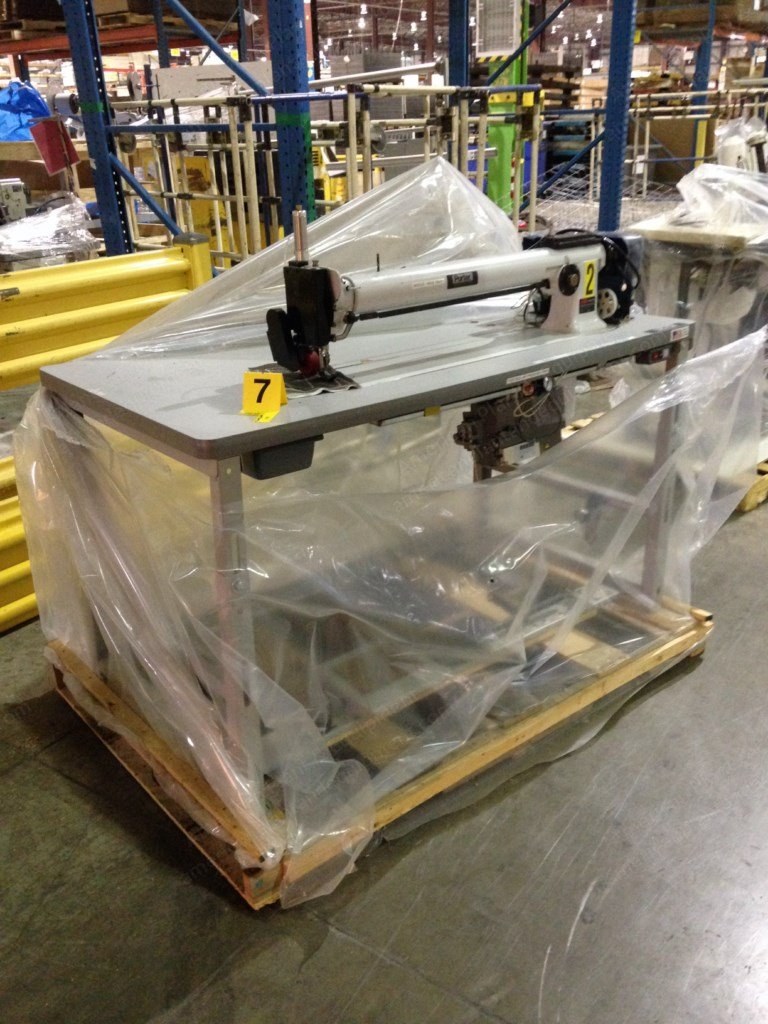 Porter, PLS. 107-30, Long Arm Sewing Head Machine, with Table, Motor, Pedal, Zig-Zag and Straight Stitch