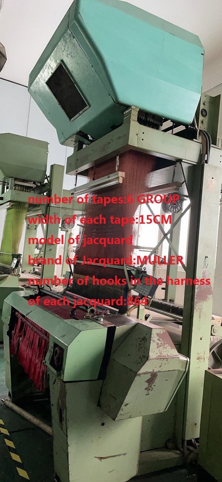 Muller, MBJ, Jacquard Rapier Looms, 6 Tapes, 15mm Width, 864 Hooks