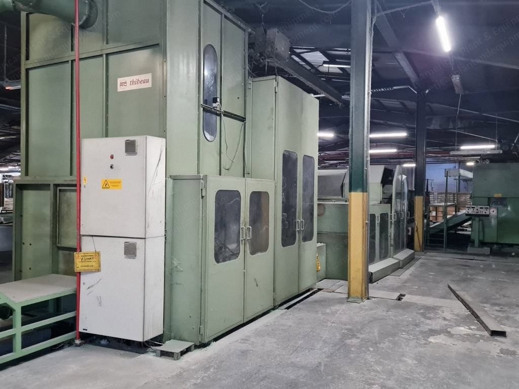 Thibeau, Asselin, Fehrer, 1988, Complete Needle Punching Nonwoven Line, Carding, Crosslapper, 2x Needle Looms