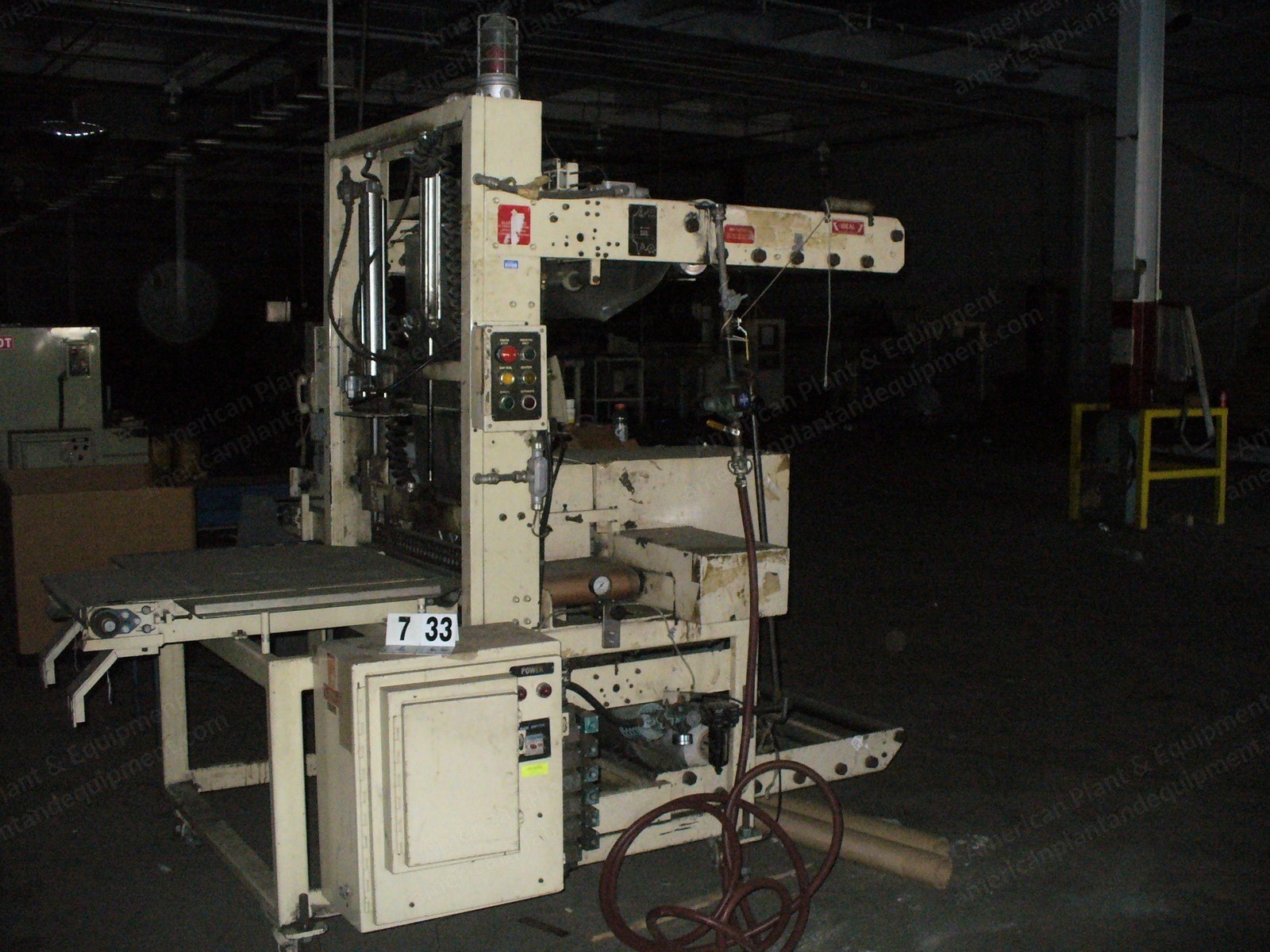 Ideal, S30A-HS & 1230-SL, 1990, Semiautomatic Stretch Wrap Machine with Shrink Tunnel, 12x12x14 inch Max Package, 24 inch Belt Conveyor