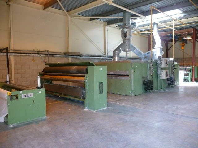 James Bailey, Fabric Coating, Impregnating and Drying Line, 1996, 2500mm Working Width, 2 Gas Burners, Birch Slitter