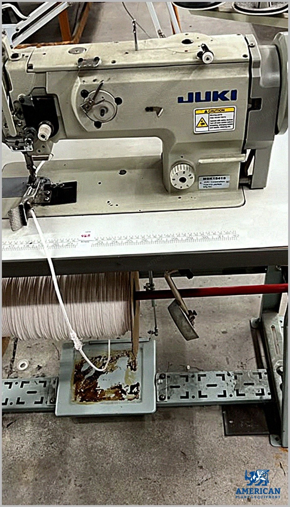 Juki, MSK-1541S, Industrial Walking Foot Sewing Machine, Set Up for Welt Cord, Table Stand