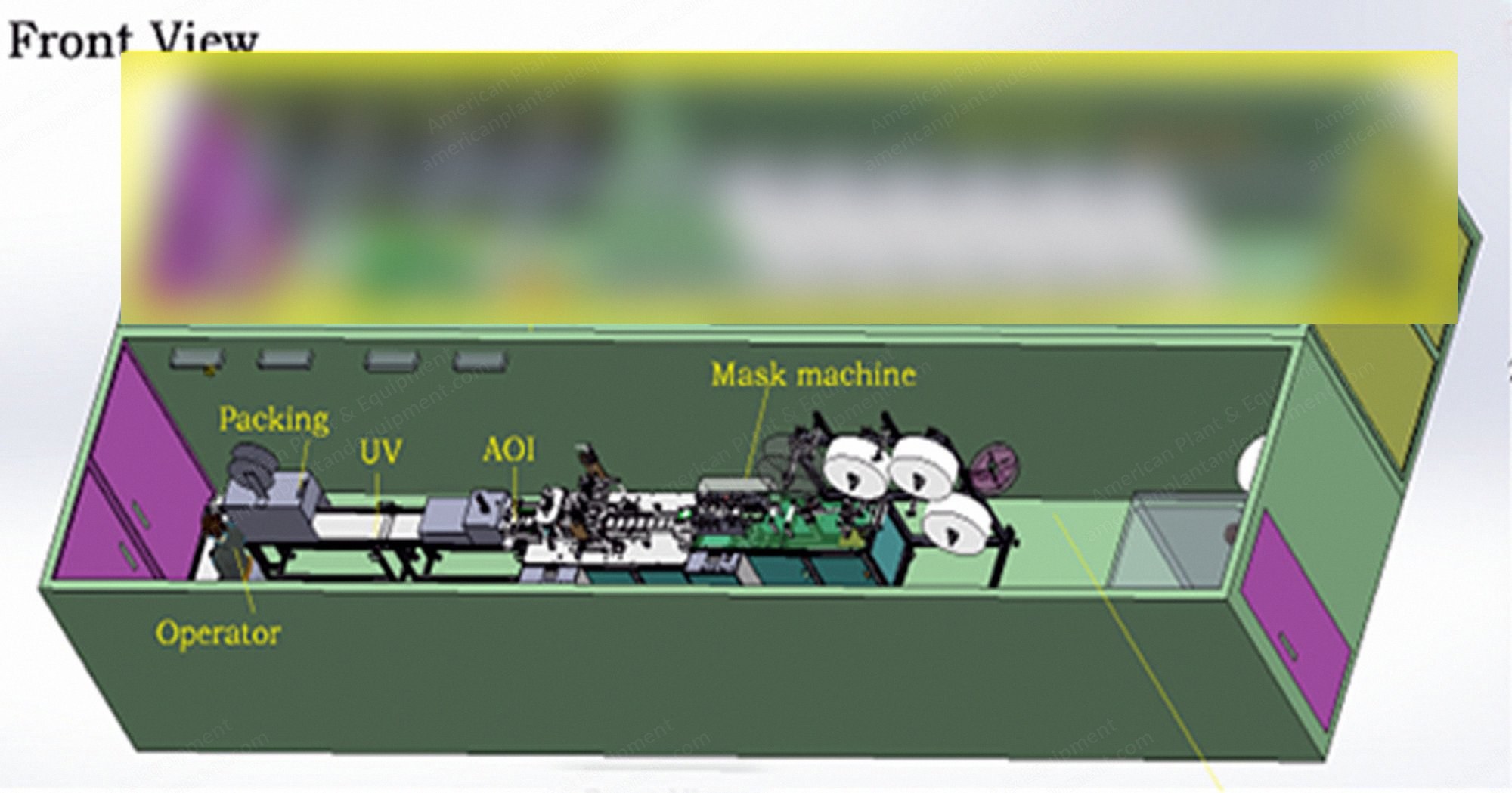 NovaStar, FM253, Movable Clean Room and Mask Production Facility, Class 100000 Clean Room, 3-Layer Surgical Mask Machine, 6000x4500x1800mm