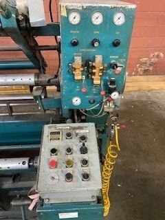 Towers, Duplex Slitter Rewinder, 100" Working Width, 108" Max Width, 20" Max Roll Diameter, Score Slitting