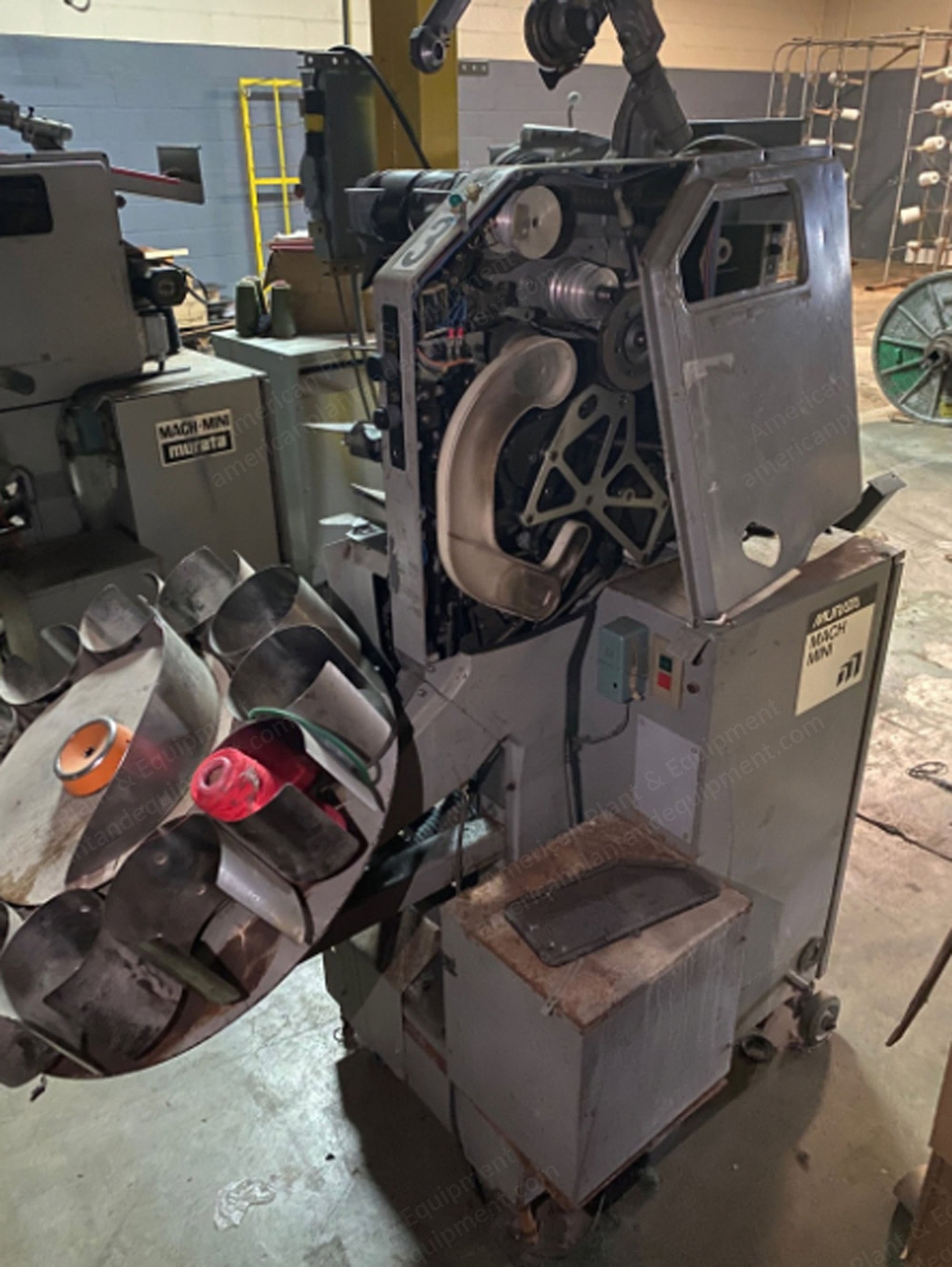 Murata, Mach-Mini 7R, 1987, Single Package Rewinder, 12 Pocket Turret, Cone Take-Up