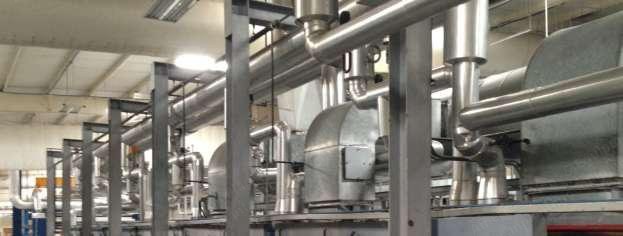 Babcock, 144" (3600mm) Wide Stenter Frame, 7 Bays, Fulton Hot Oil Boiler