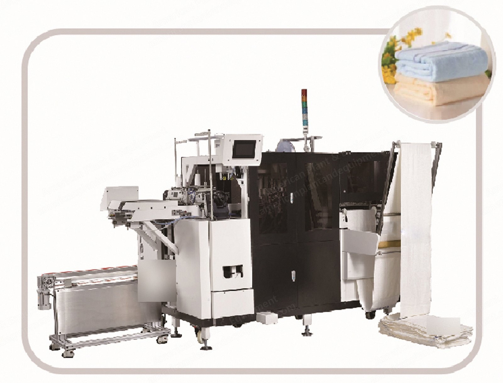 NovaStar, WM408, Full Automatic Terry Towel Cross Hemming Machine
