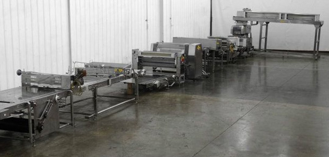 Rheon, V4, 1998, Dough Sheeting Line, Stress Free Roller, 43 inch Conveyor Width