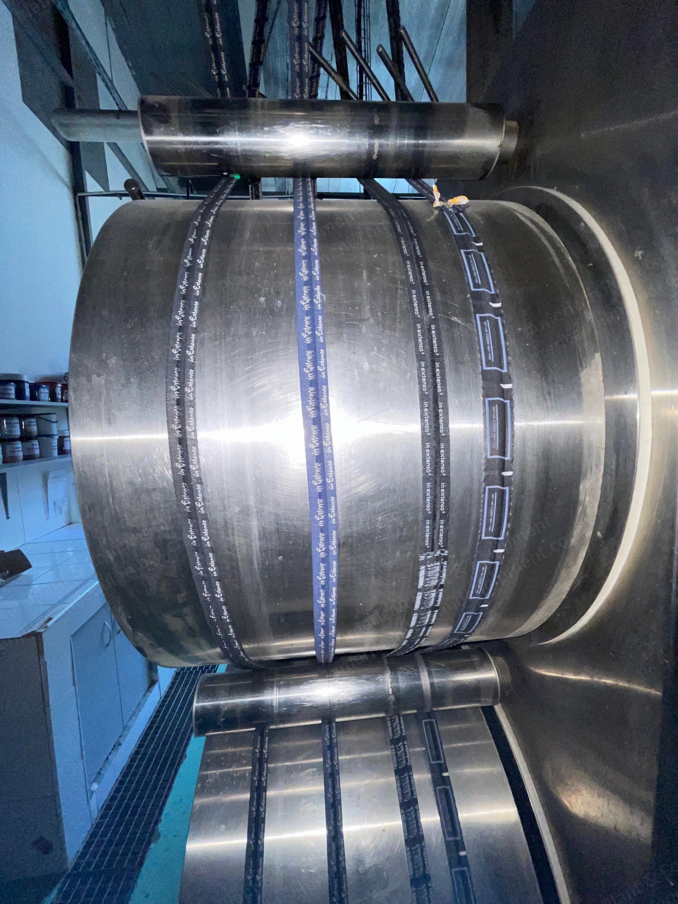 Breitenbach, SBB8-IR 27, 2003, Elastic Tape Dyeing Line, 4 Lines Entry, 8m IR Dryer, 4 Winding Stations