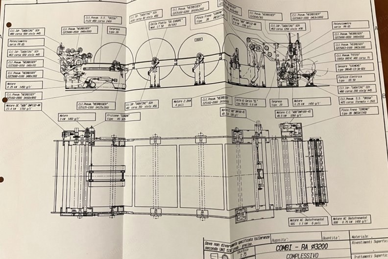 A.Celli, AC3-3200 + 500 + 701 + AC810RA, 1995, 4400mm Working Width, Spunbond 10-50 GSM