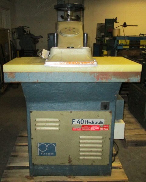 Plymouth, F40, Hydraulic Die Cutter, Swing Arm, 39.375x19.625 inch Table