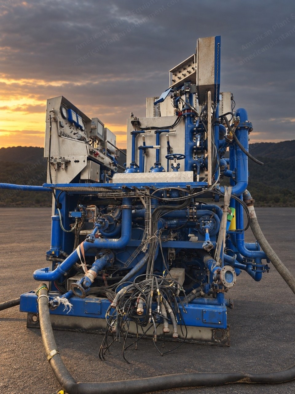 Schlumberger, CPS-679, Offshore Cementing Pumper Skid with Remote Radiator, 15,000 psi, CUS-122 Surge Tank, with CBS-965 Twin 50 bbl Electric Batch Mixer Skid