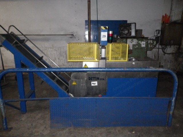 Dettin, Cone Rounding Machine, 2001, Manual Feeding, Pneumatic Piston, Automatic Delivery