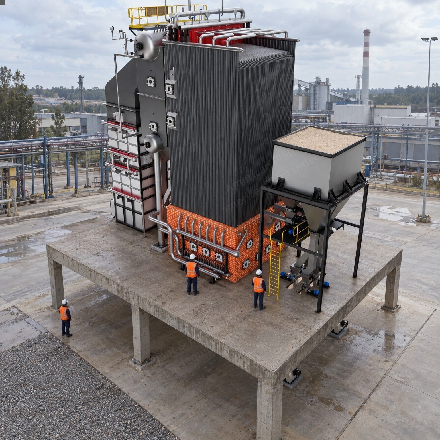 NovaStar, BT146, Bagasse Fired Bi-Drum Boiler and Back Pressure Steam Turbine Generator Package, 90 t/h (198,416 lb/hr), 47 kg/cm2 g (668 psig), 480 C (896 F), 12 MW, 11 kV, 50 Hz