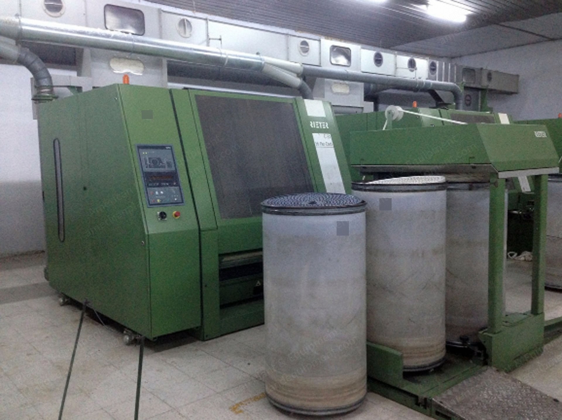 Rieter, C51, 1999 to 2002, Carding Machines, 600mm Can Diameter, CBA600 Coiler, A70 Aerofeed Chutes