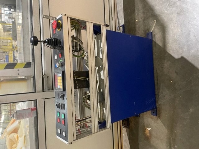 Baumer, IS/M, 1999, Automatic Vertical Foam Cutting Machine, 53 Inch Throat Height, 96x96 Inch Tables
