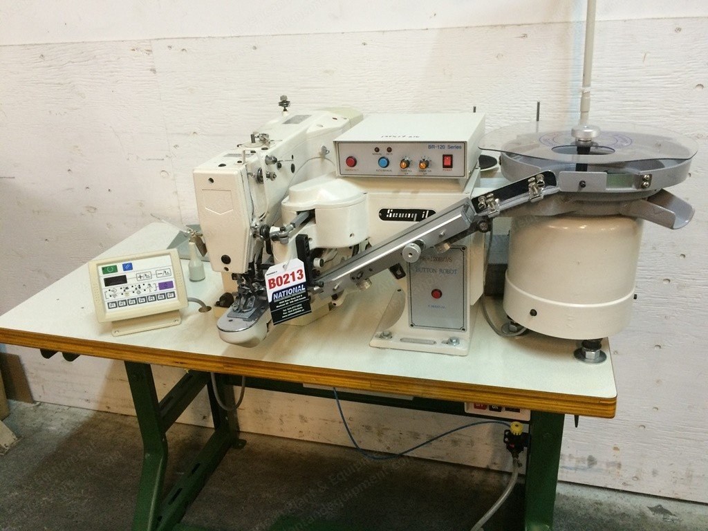 Juki, LK-1903, Electronic Button Hole Sewing Machine, with Il Seung BR-120B/J/S Button Robot, 220V