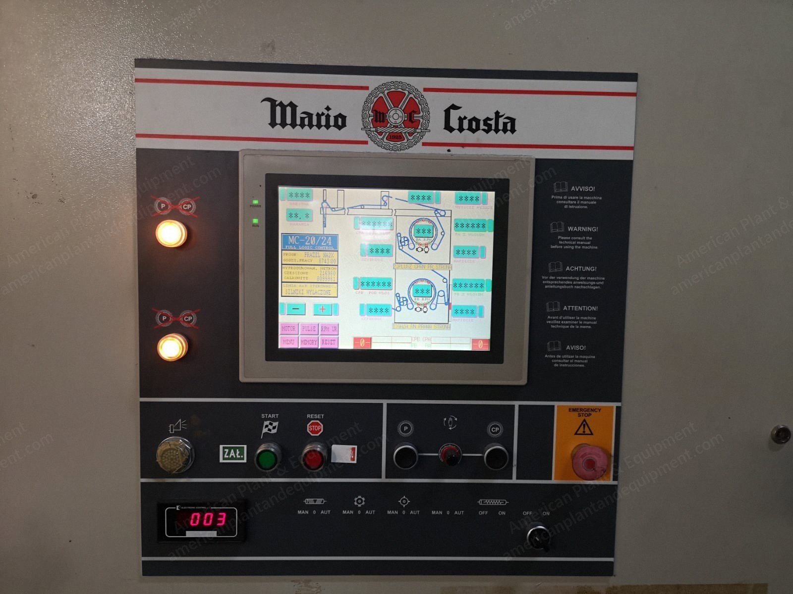 Mario Crosta, MC20/24, 2003, Double Drum Raising Machine, 2400mm Working Width, 24 Rolls Per Drum