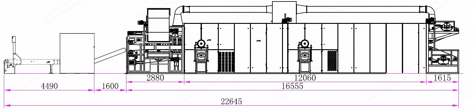 NovaStar, Soft Thermal Bonding Wadding Production Line, 3300mm Working Width, Gas Heated, Double Conveyor