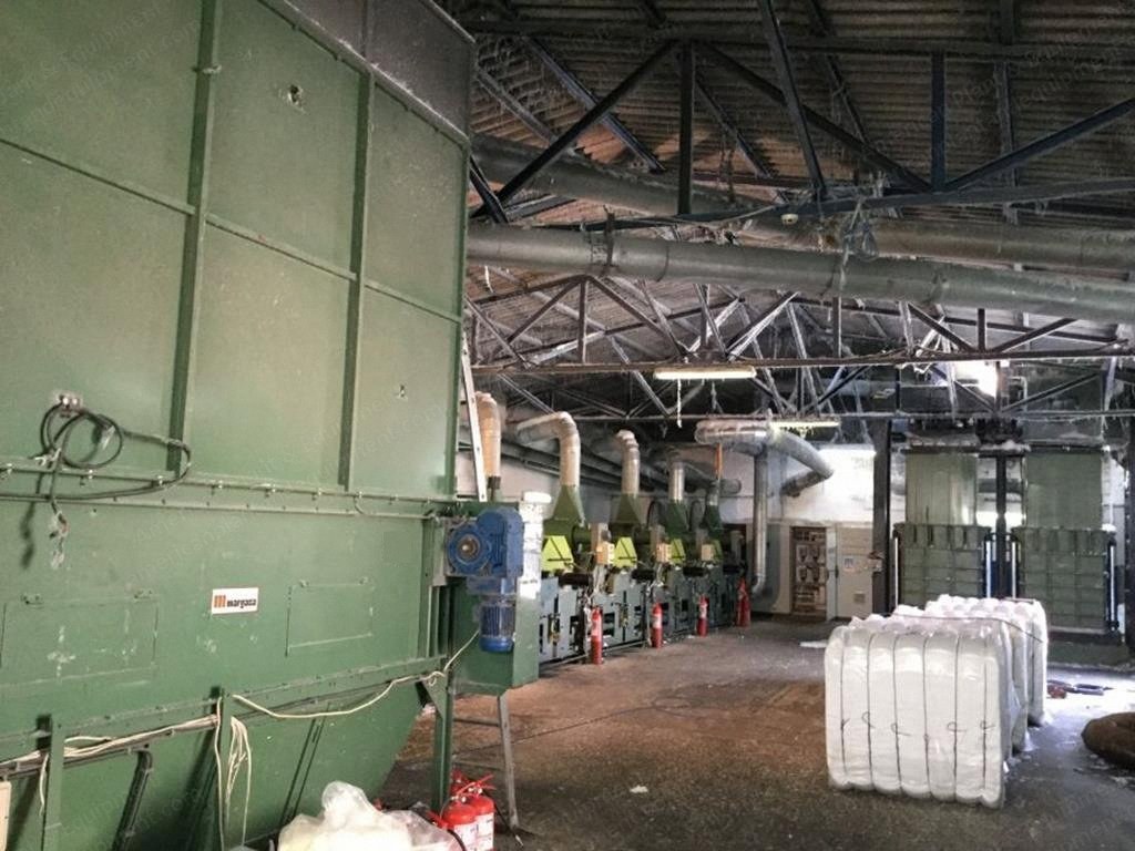 Margasa, 6-Drum Tearing Line, 1990/2002, 1000mm Working Width, with 2 Rotary Cutters, Blending Box, Kavurlar Double Bale Press