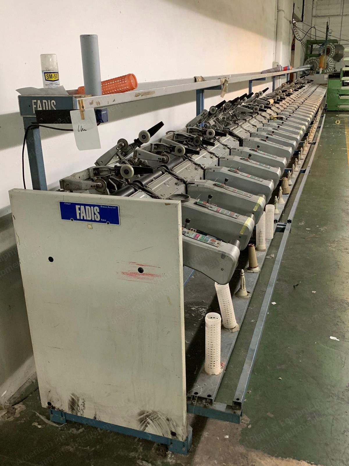 Fadis Cylindrical Bobbin Winding Machines, 84 Heads, Cone 290x77mm, 1998/1999
