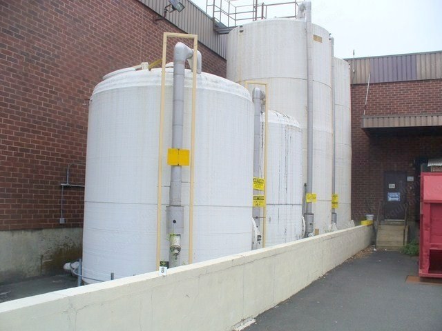 Mixing Platform, 1500 Gal Stainless Steel Mixing Tanks, 16500 Gal and 7000 Gal Latex Storage Tanks