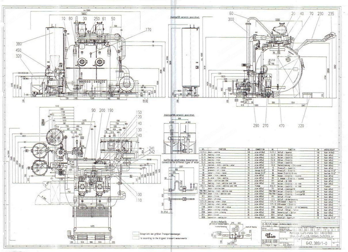 Thies, Luft-Roto II 140/1/800 HT, 2005, Piece Dyeing Machine, 1 Rope, 180kg Capacity, 7690 Liters