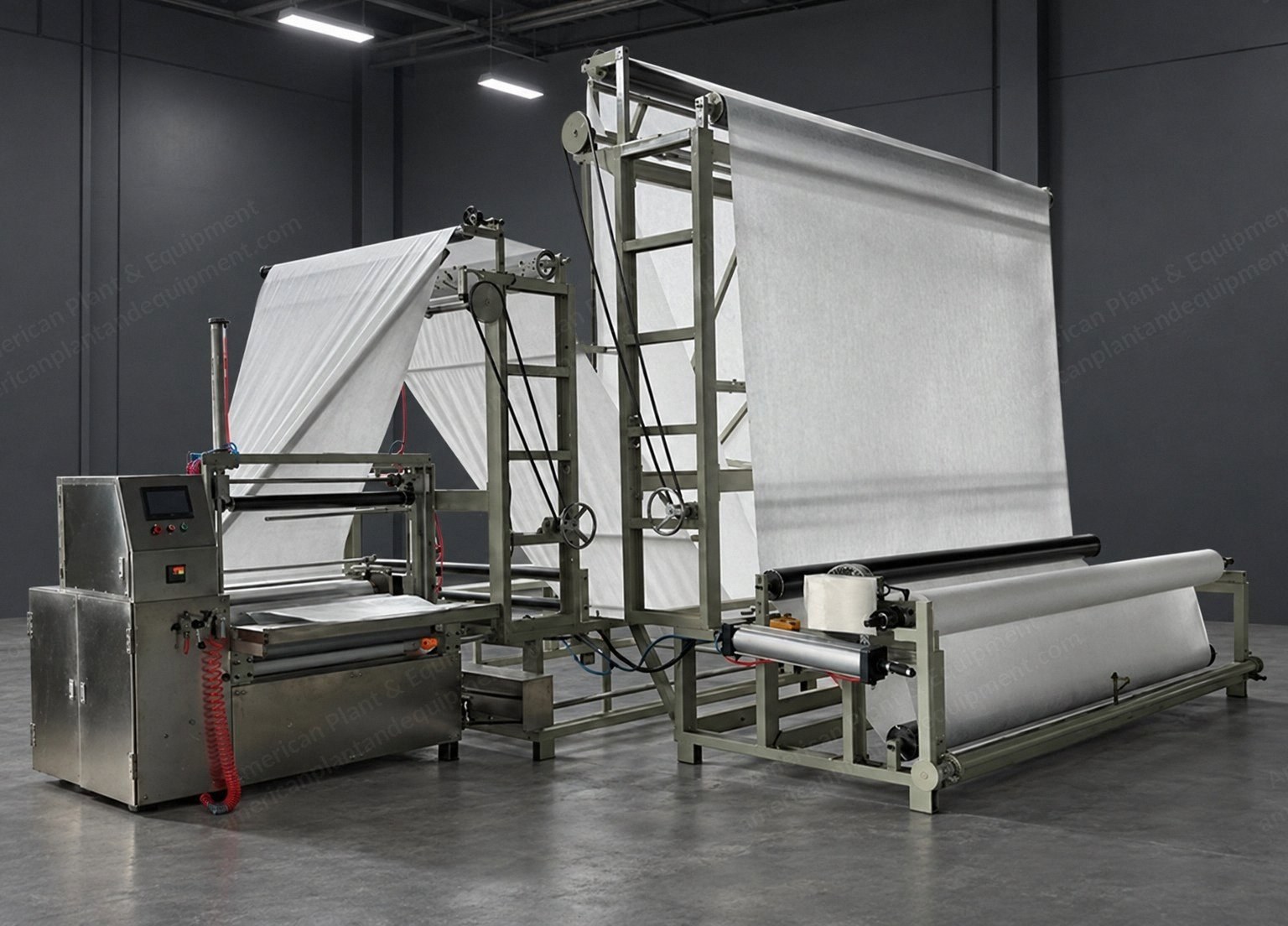 NovaStar, SR330, New, Nonwoven Fabric Center Folding and Rewinding Machine, 3,100 mm (122 in) Maximum Width