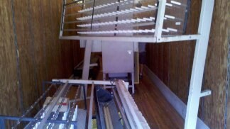 Reliance I Quilter with Panel Cutter, 1999, 1x3x6 Chain Stitch, 90"