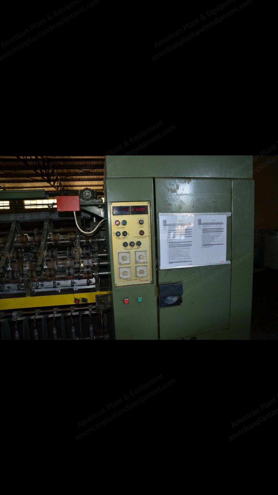 Delpiano Semi-Worsted Ring Spinning Frame, 204 Spindles, 90mm Ring Diameter, 1989