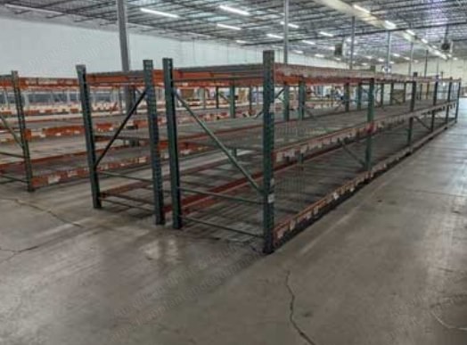 Teardrop Pallet Racking, Uprights 50" Deep x 6' Tall, Beams 10' Long, Wire Decks