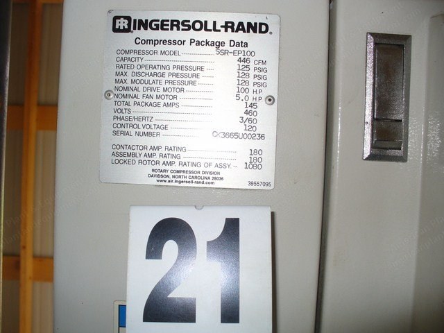 Ingersoll-Rand and Gardner Denver Compressors and Air Dryer, 50 HP, 100 HP, 250 CFM