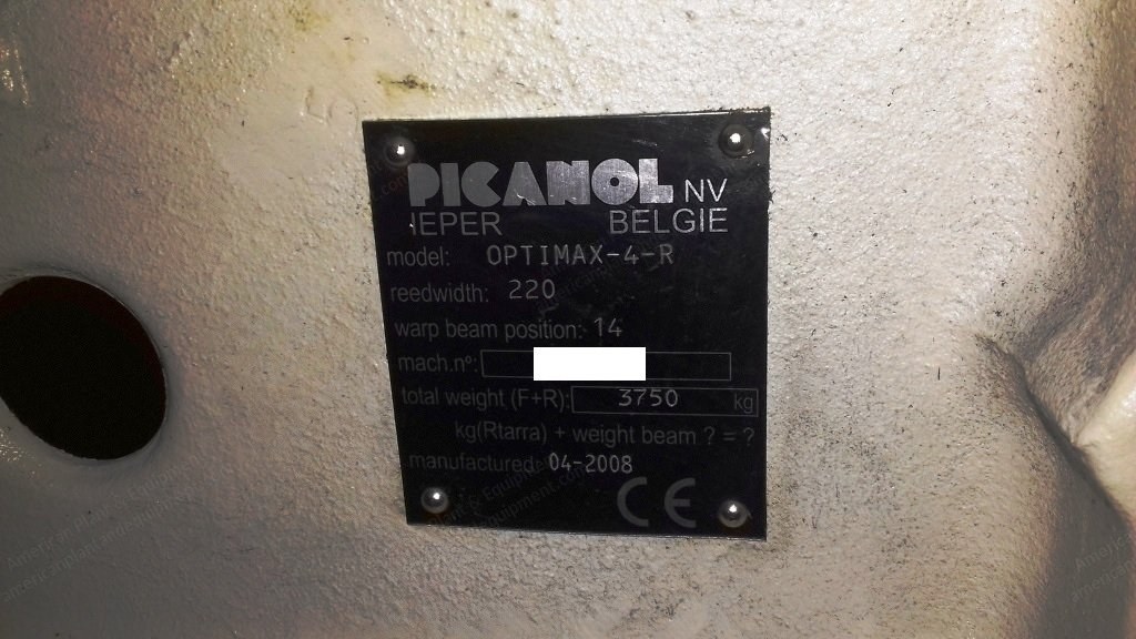 Picanol, Optimax-4R, 2008, 2200mm Working Width, Staubli Dobby 2622, 2 Colors