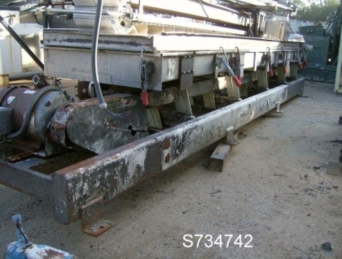 Custom Fabricated Vibratory Screener and Conveyor, 30" x 14', Stainless Steel