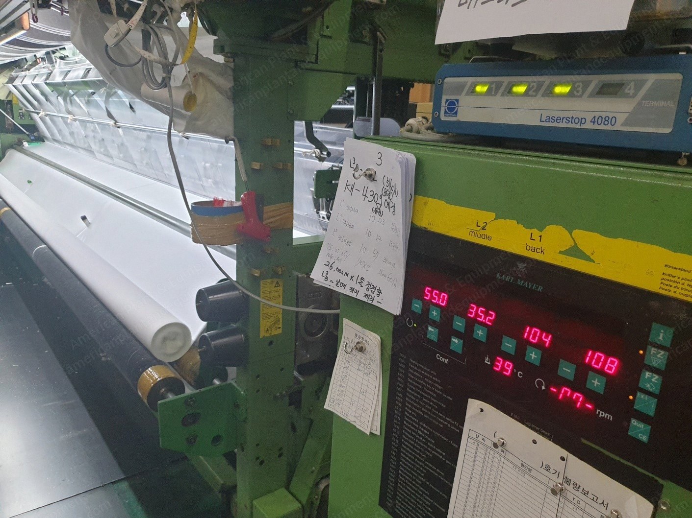 Karl Mayer, HKS-3M, 2003, 210" Width, 28-E Gauge, 2100-2200 RPM
