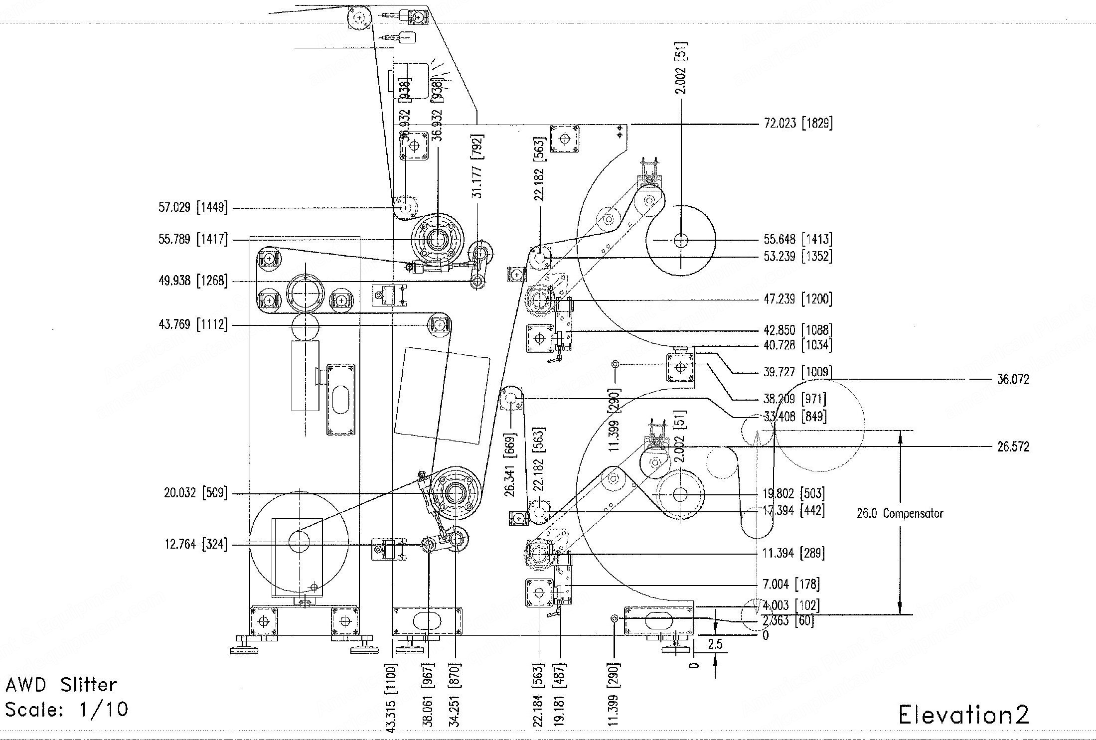 Advance Web Dynamics, Duplex Center Slitter, 80" Web Width, 24" Max Rewind Diameter, 1000 FPM