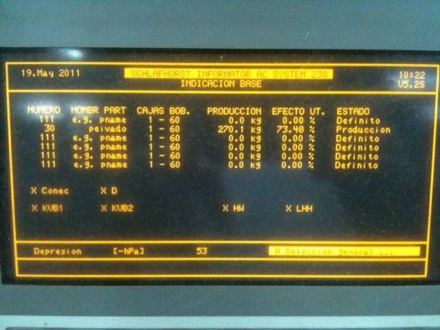 Schlafhorst, 238-147, 1995, 60 Positions, Waxing Device, Uster Polymatic MKC 15 Clearer, 6" Delivery