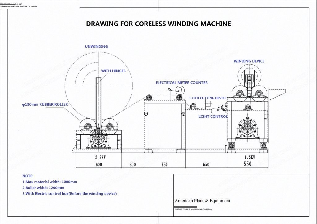 NovaStar, SR160, Coreless Winding Machine, 1000mm Max Width, Automatic Correction