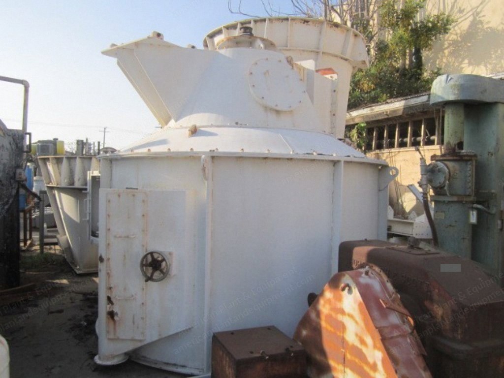 Single Whizzer Air Separator, 5'4" Diameter, 30 HP, 78" Cone Bottom