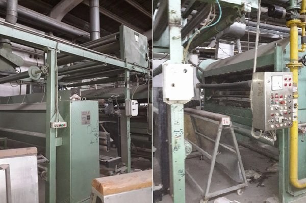 Osthoff Singeing Machine, 1999, 2200mm, Double Burners, with Sizing Chamber, with Padder