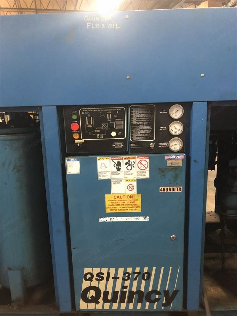 Quincy, QSI, Rebuilt Rotary Screw Compressor, 75 HP, 370 CFM, 125 PSI