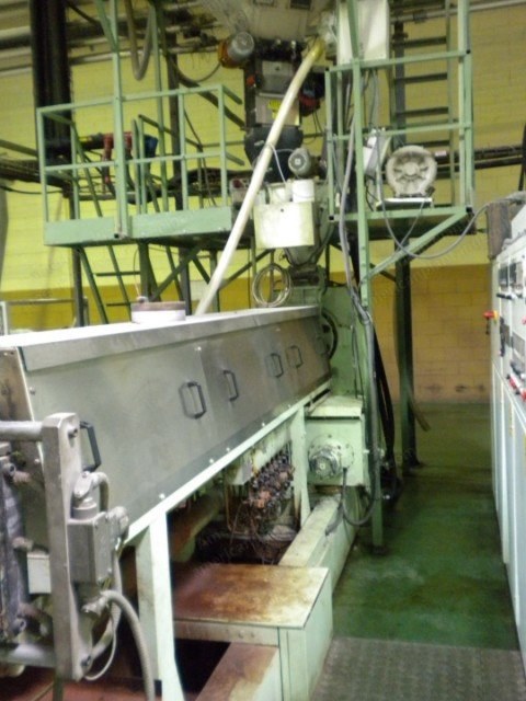 OMV, E35-2, 1991, In-Line Extrusion & Thermoforming Line, 540x335mm Forming Area, 120mm Extruder, 300HP