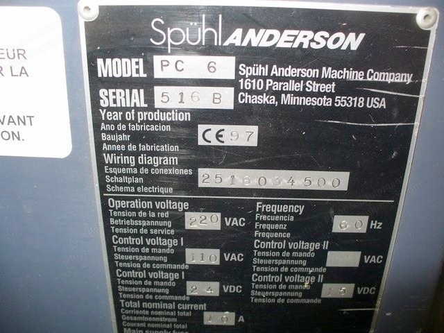 Spuhl Anderson, PC6, 1997, 95 inch Working Width, Panel Cutter