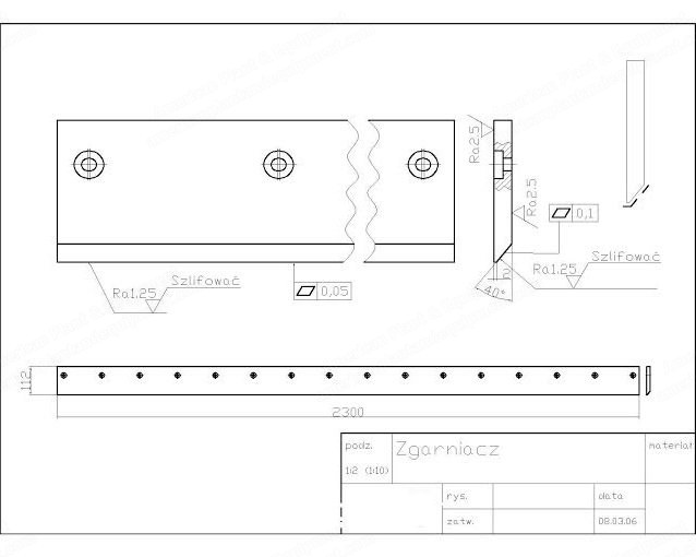 TCN, Knife for Coating Machine, 2300x112x14mm, Tool Steel