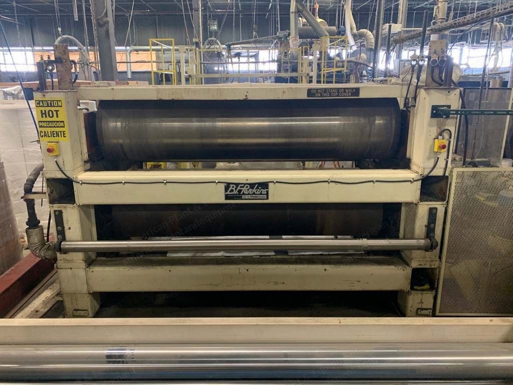 Perkins, 4-Roll Calender, 106" Working Width, 24" Roll Diameter, Hot Oil Heater