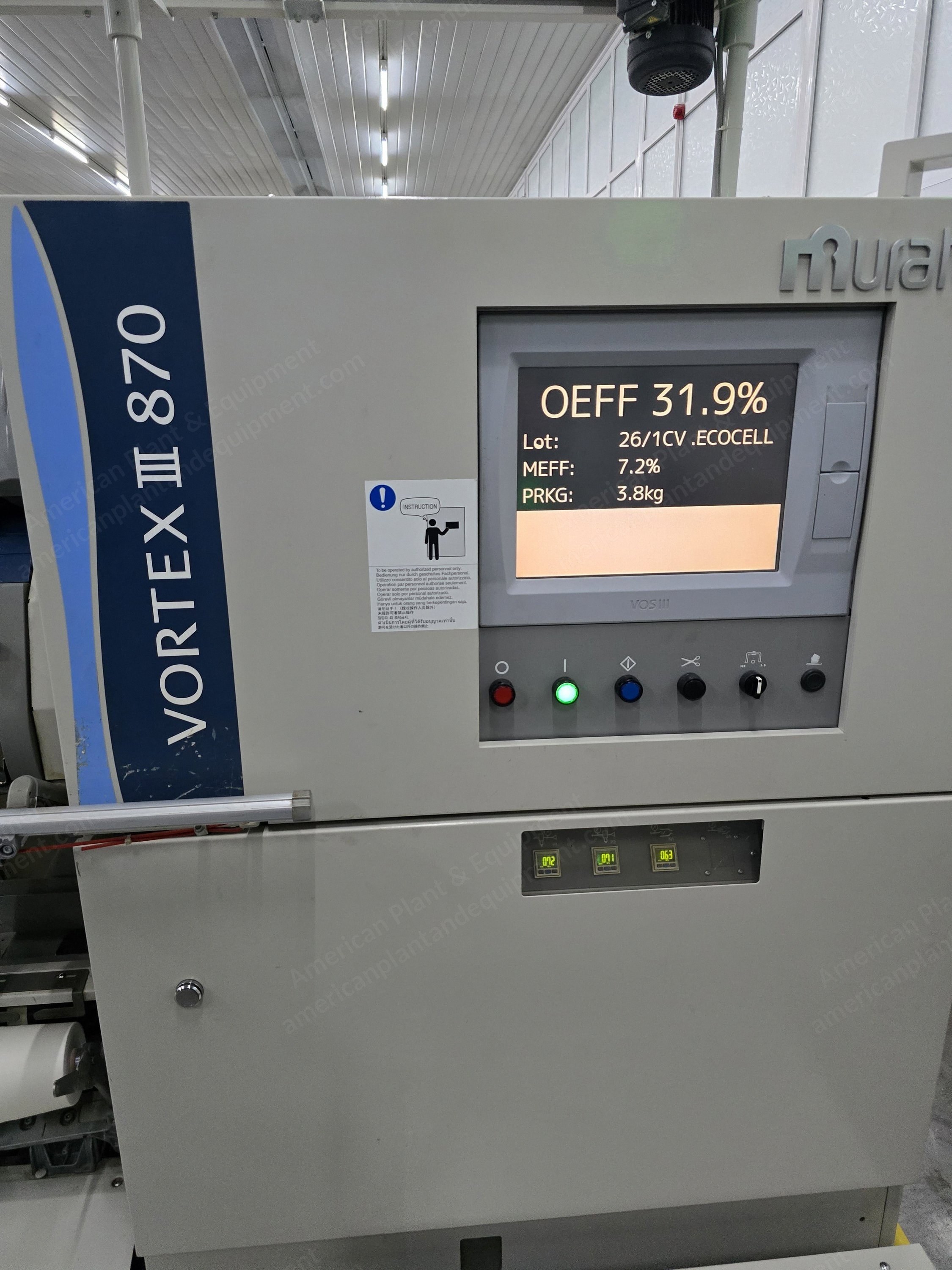 Murata, MVS III 870, 2016/2017, 96 Spindles, 235mm Spindle Gauge, 380V