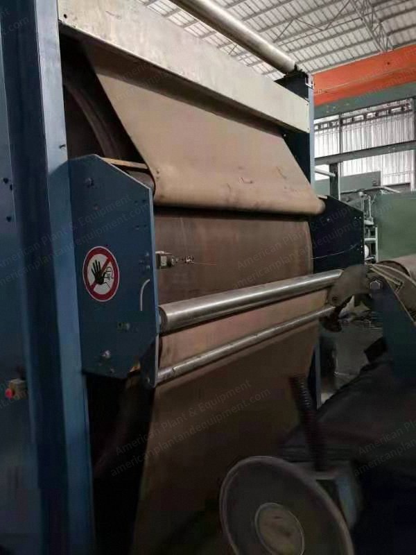 Monforts Sanforizing Machine, 2003, Working Width 1850mm, Drum Diameter 2500mm, Blanket Thickness 60mm