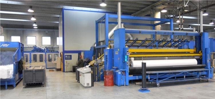 Complete Geotextile Line, 6 Meters Wide, 2007, Blending, Carding, Cross Lapping, Needle Looms